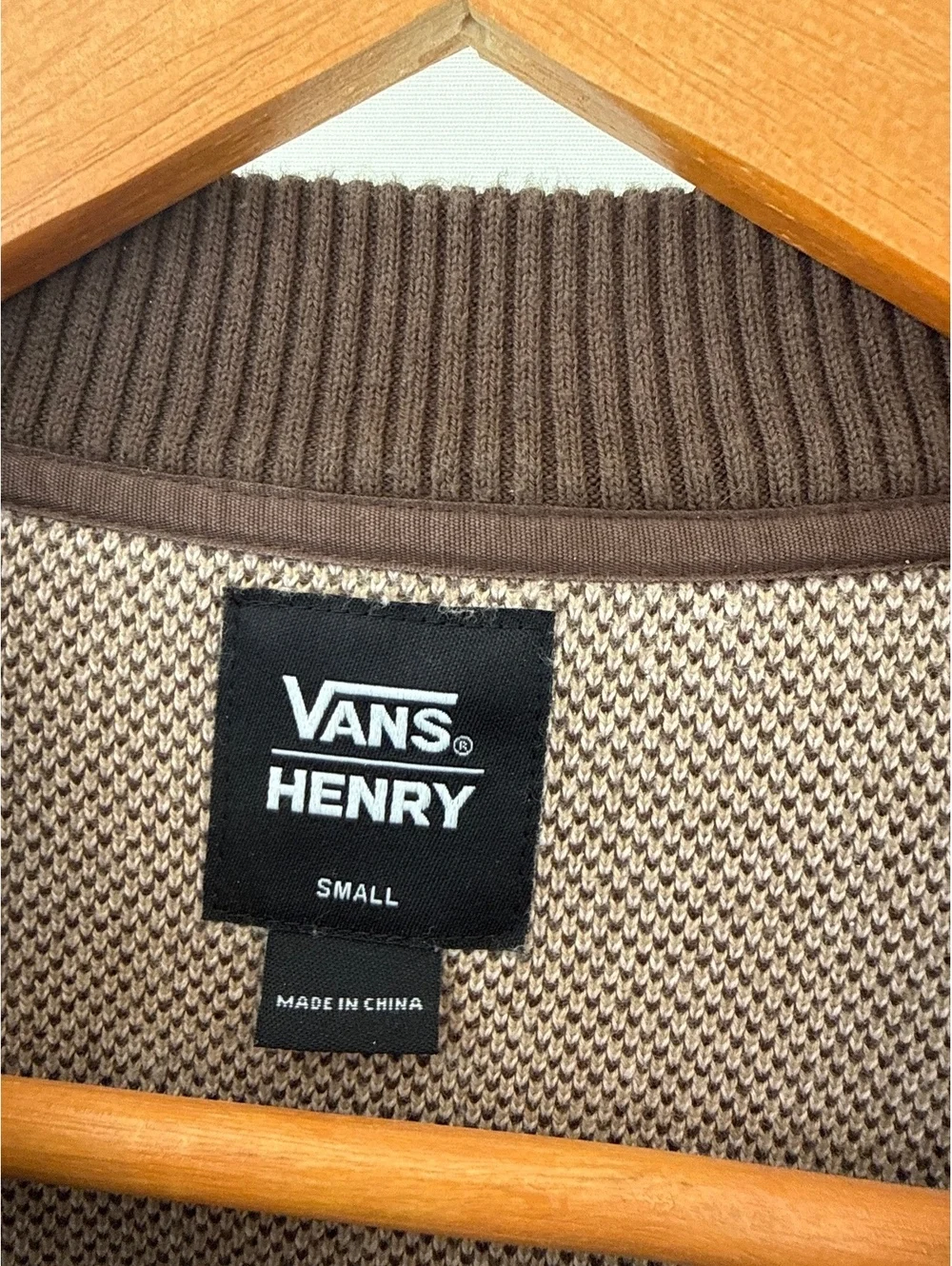 Vans x Justin Henry Fair Isle Knit Sweater Mens Small Brown Crewneck Pullover